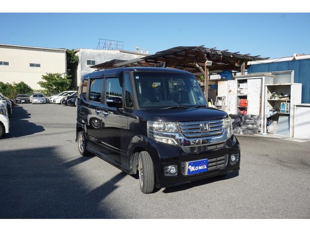 N-BOXカスタム G・Lパッケージ 電動スライドドア 社外ナビ バックカメラ フルセグTV ETC HID オートライト 純正アルミ スマートキー オートエアコン(3枚目)