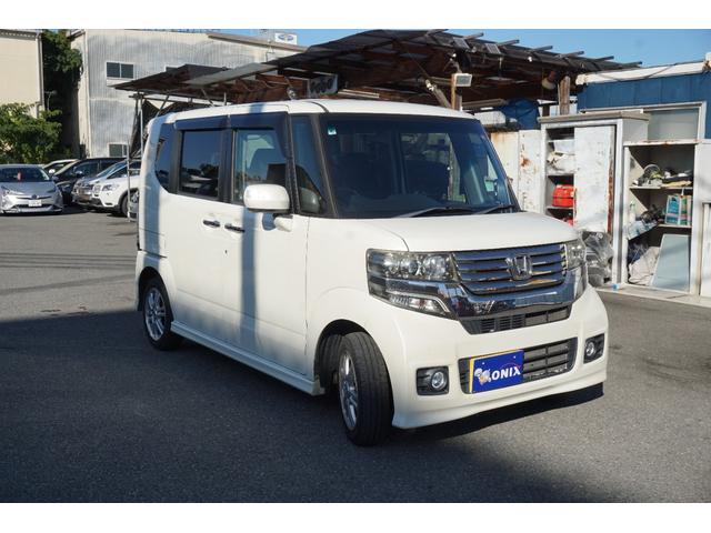 N-BOXカスタム G・Lパッケージ 電動スライドドア スマートキー 社外ナビ TV HID オートライト 純正アルミ(3枚目)