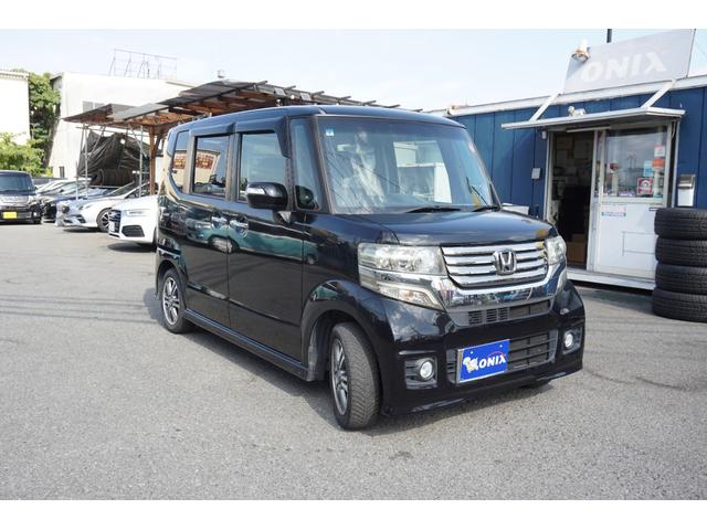 N-BOX+カスタム G・Lパッケージ 電動スライドドア スマートキー 社外ナビ バックカメラ フルセグTV Bluetoothオーディオ ETC 純正アルミ HID オートライト オートエアコン(3枚目)