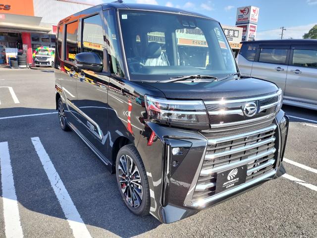 タント カスタムRSリミテッド 届出済未使用車 スマートパノラマパーキング付9インチスマホ連携ディスプレイオーディオ 前後録画ドラレコ 両側パワースライドドア ナンバー枠 ドアバイザー フロアマット アクティブクルーズコントロール(3枚目)