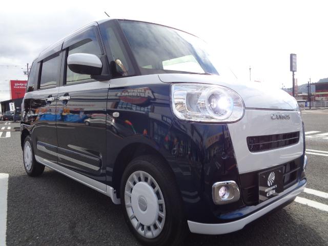 ムーヴキャンバス ストライプスGターボ 全車速追従機能付 LEDヘッド&フオグ タッチ&GO 予約ボタン ホットカップホルダー シートヒーター 9インチDPオーデイオ&スマートパノラマパーキング(5枚目)