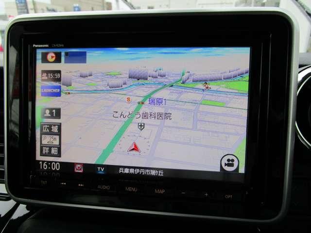 660 カスタム ハイブリッド XS 緊急ブレーキ 踏み間違い防止 DVD再生可能メモリーナビ 全方位カメラ 両側電動スライド LEDライト オートライト シートヒーター エアロ ドラレコ ETC 15インチアルミ(4枚目)