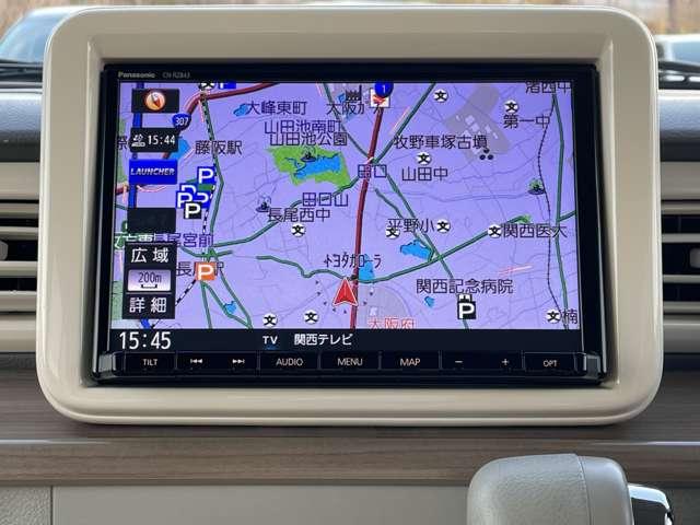 アルトラパン Ｘ　セーフティサポート／全方位モニター／純正ＯＰパナソニック８インチＳＤナビ／フルセグ／ＢＴオーディオ／ＤＶＤ再生／スマートキー／ＨＩＤヘッドライト／運転席シートヒーター／純正アルミ／パーキングセンサー（10枚目）