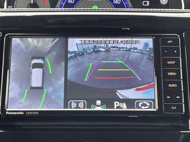 �u�S���ʃ��j�^�[�v�@�ԗ��̑O�㍶�E�ɓ��ڂ����S�̃J�����ɂ��A�N���}��^�ォ�猩�Ă���悤�ȉf����\�����ڂ��͂��ɂ����ӏ����m�F�ł��邽�߁A����������Q���ɋC���t�����Ƃ��ł��܂���