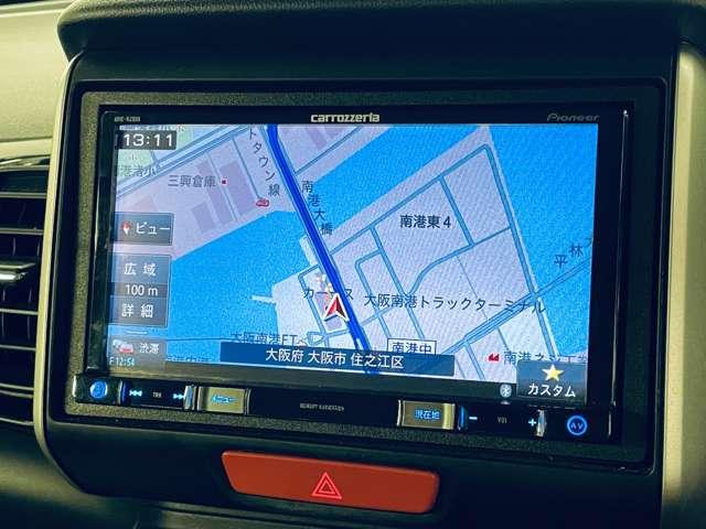 Ｎ－ＢＯＸカスタム Ｇ　ＳＳパッケージ　禁煙車／フルセグ付カロッツェリアメモリーナビ／ＤＶＤ再生可／ＢＬＵＥＴＯＯＴＨ／バックカメラ／ＨＩＤヘッドライト／アイドリングストップ／パワースライドドア／シートヒーター／ＥＴＣ／スマートキー／（5枚目）