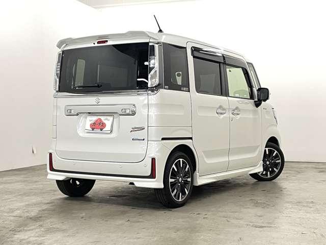 スペーシアカスタム ハイブリッドＸＳターボ　ワンオーナー　禁煙車　スズキセーフティサポート　両側電動スライドドア　純正ナビ　フルセグＴＶ　全方位モイター　ＥＴＣ　純正１５インチアルミホイール　ハーフレザーシート　キーレスプッシュスタート（5枚目）