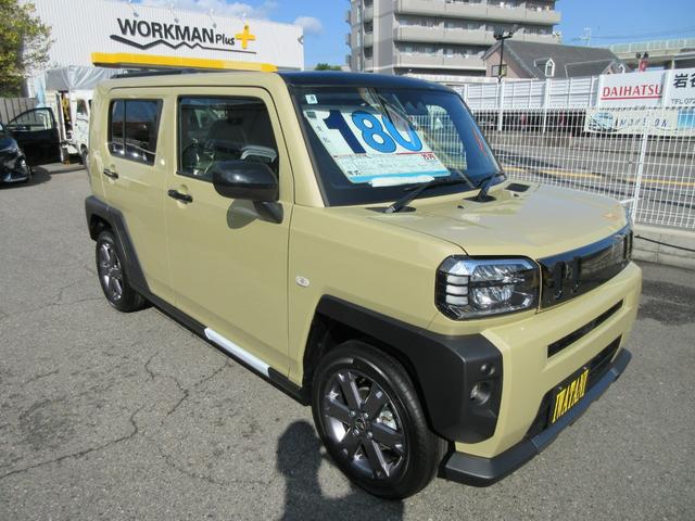 タフト Gターボ ダーククロムベンチャー 衝突安全ボディ スマアシ LEDヘッドライト 7インチメモリーナビ 純正15インチアルミホイール 前席シートヒーター バックカメラ クルーズコントロール サンドベージュメタリック 新車メーカー保証継承(3枚目)