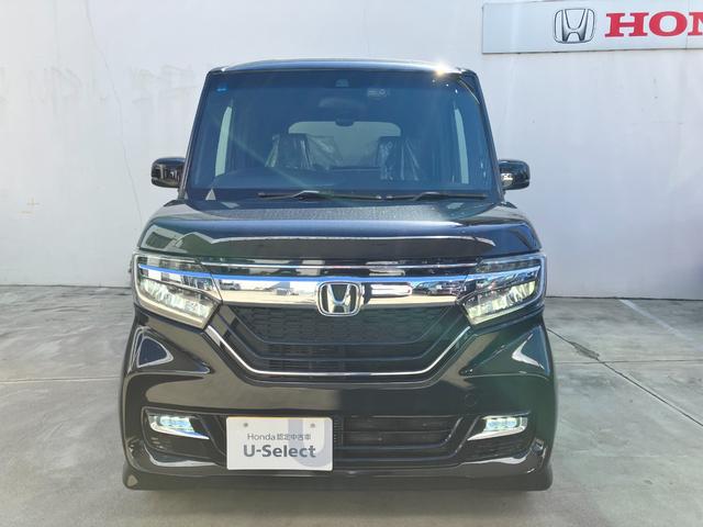 N-BOXカスタム G・Lターボホンダセンシング ACC社外フルセグナビLEDヘッドフォグRカメラETCサイドカーテンエアバッグ両側パワスラ純正アルミBTブルーレイ再生パドルシフト本革巻きステアリングスマキー(3枚目)