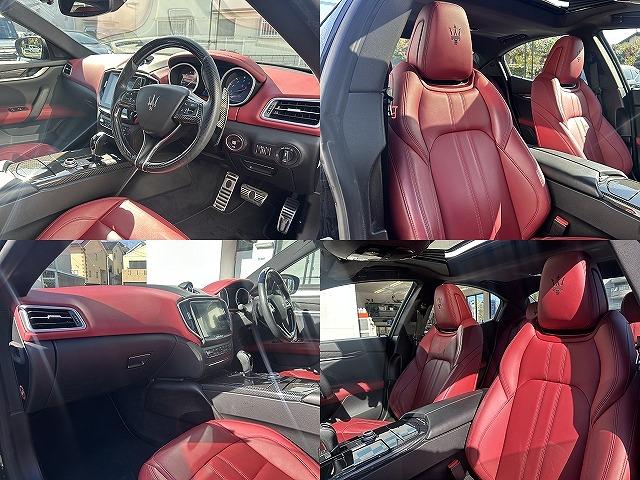 ギブリ S グランスポーツ 赤革シート・カーボンPKG・アクディブブレーキ・死角アシスト・BSM・F席パワーシート・Rカメラ・シートヒーター・パワーバックドア・スマートキー×2・禁煙車・純正HDDナビ・(48枚目)