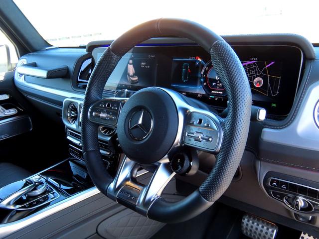 Gクラス G63 AMGレザーエクスクルーシブパッケージ Gmanufakturプログラム 後期用オリパスホワイト ディーラー車 ダイナミックシート マッサージ 21インチマットホイール(45枚目)