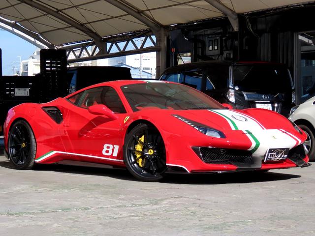４８８ピスタ ベースグレード　ユーザー買取車　右ハンドル　ディーラー車　ピロティステッカー　リフトアップ　ロールバー　鍛造アルミ　カーボンパーツ　スペーサー（11枚目）