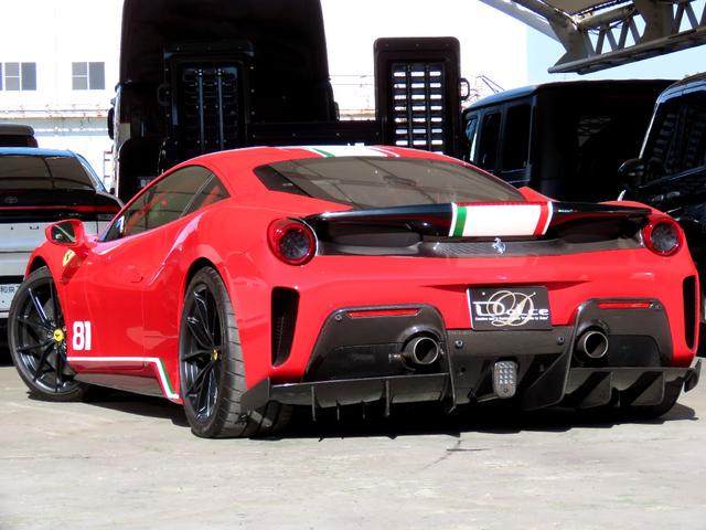 ４８８ピスタ ベースグレード　ユーザー買取車　右ハンドル　ディーラー車　ピロティステッカー　リフトアップ　ロールバー　鍛造アルミ　カーボンパーツ　スペーサー（42枚目）