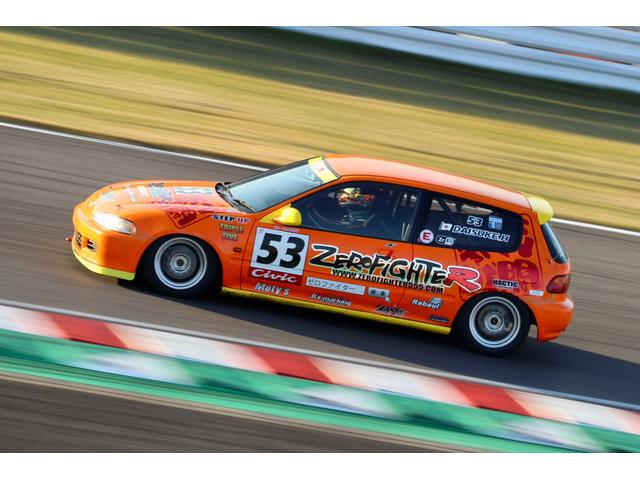シビック ＳｉＲ　鈴鹿クラブマンレース★もてぎチャンピオンカップレース元５３号車★２０２１年鈴鹿クラブマンシリーズチャンピオン★ＪＡＦ戦Ｎ１規定★ボディフルスポット溶接★無限貫通改ロールバー★ゼロファイターＮ１車高調（5枚目）