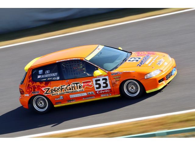 シビック ＳｉＲ　鈴鹿クラブマンレース★もてぎチャンピオンカップレース元５３号車★２０２１年鈴鹿クラブマンシリーズチャンピオン★ＪＡＦ戦Ｎ１規定★ボディフルスポット溶接★無限貫通改ロールバー★ゼロファイターＮ１車高調（11枚目）