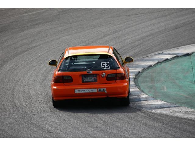 シビック ＳｉＲ　鈴鹿クラブマンレース★もてぎチャンピオンカップレース元５３号車★２０２１年鈴鹿クラブマンシリーズチャンピオン★ＪＡＦ戦Ｎ１規定★ボディフルスポット溶接★無限貫通改ロールバー★ゼロファイターＮ１車高調（12枚目）