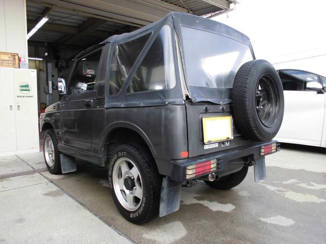 ジムニー ＦＫ　希少幌車！！ディスクブレーキ、フルトラ、メタルワークスナカミチタコ足、Ｊ’ｓワンオフ　ステンレス＆チタンチャンバーカヤバ減衰量調整式ショック、テールランプガード、クリアウィンカー（4枚目）