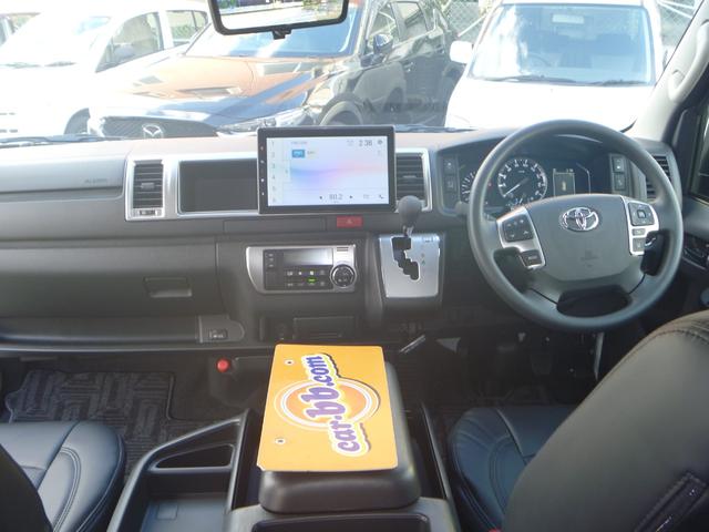 ハイエースワゴン GL ワンオーナー デジタルインナーミラー パノラミックビューモニター モデリスタエアロ 純正アルミ フローティングディスプレイオーディオ 革調シートカバー ベッドキット 1.5インチローダウン(10枚目)