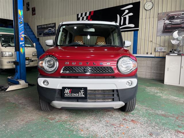 ハスラー Jスタイル ワンオーナー車 社外ナビ地デジ ETC 社外15AW 革調シートカバー プッシュスタート スマートキー キセノンヘッドライト フォグランプ レーダーブレーキサポート ステアリングリモコン オートライト(4枚目)