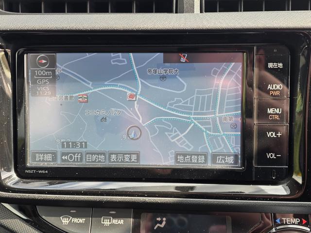 アクア Ｇ　ＳＤナビ　フルセグＴＶ　リアカメラ　スマートキー　前後ドラレコ　Ｂｌｕｅｔｏｏｔｈ　社外１５インチアルミ（40枚目）