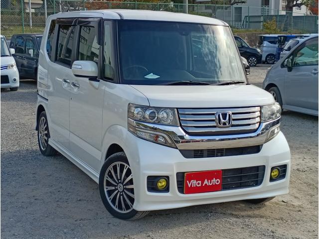 Ｎ－ＢＯＸカスタム Ｇ・ターボＡパッケージ　ＳＤナビ　フルセグＴＶ　リアカメラ　スマートキー　ＨＩＤヘッドライト　衝突軽減ブレーキ　両側パワスラ　Ｂｌｕｅｔｏｏｔｈ　クルコン　純正１５インチアルミ　ＥＴＣ（2枚目）