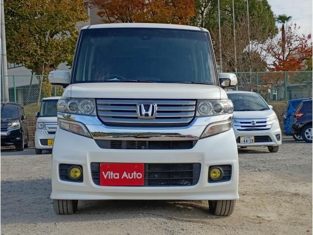 Ｎ－ＢＯＸカスタム Ｇ・ターボＡパッケージ　ＳＤナビ　フルセグＴＶ　リアカメラ　スマートキー　ＨＩＤヘッドライト　衝突軽減ブレーキ　両側パワスラ　Ｂｌｕｅｔｏｏｔｈ　クルコン　純正１５インチアルミ　ＥＴＣ（3枚目）