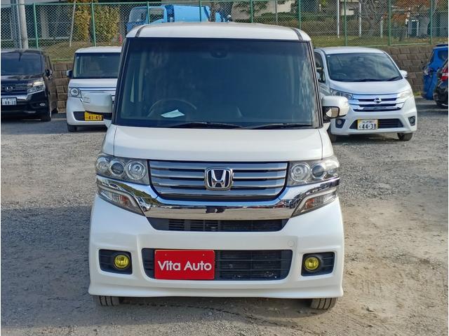 Ｎ－ＢＯＸカスタム Ｇ・ターボＡパッケージ　ＳＤナビ　フルセグＴＶ　リアカメラ　スマートキー　ＨＩＤヘッドライト　衝突軽減ブレーキ　両側パワスラ　Ｂｌｕｅｔｏｏｔｈ　クルコン　純正１５インチアルミ　ＥＴＣ（4枚目）
