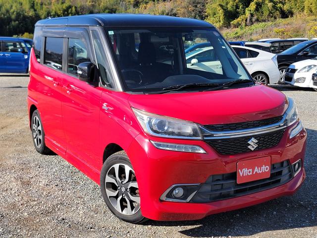 ソリオバンディット ハイブリッドMV SDナビ フルセグTV スマートキー LEDヘッドライト 衝突軽減ブレーキ 片側パワスラ 前後ドラレコ シートヒーター クルコン 純正15インチアルミ ETC(2枚目)