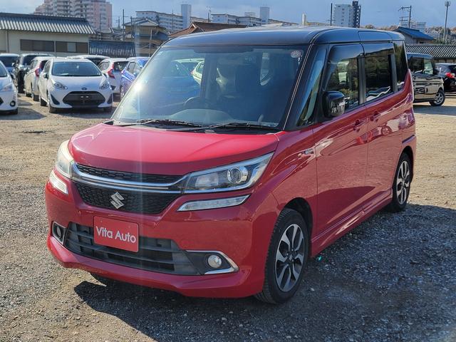 ソリオバンディット ハイブリッドMV SDナビ フルセグTV スマートキー LEDヘッドライト 衝突軽減ブレーキ 片側パワスラ 前後ドラレコ シートヒーター クルコン 純正15インチアルミ ETC(6枚目)