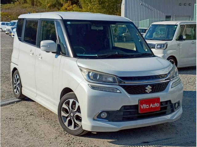 ソリオバンディット ハイブリッドMV メモリーナビ フルセグTV 全方位カメラ スマートキー LEDヘッドライト 衝突軽減ブレーキ 両側パワスラ シートヒーター Bluetooth クルコン 純正15インチアルミ ETC(2枚目)