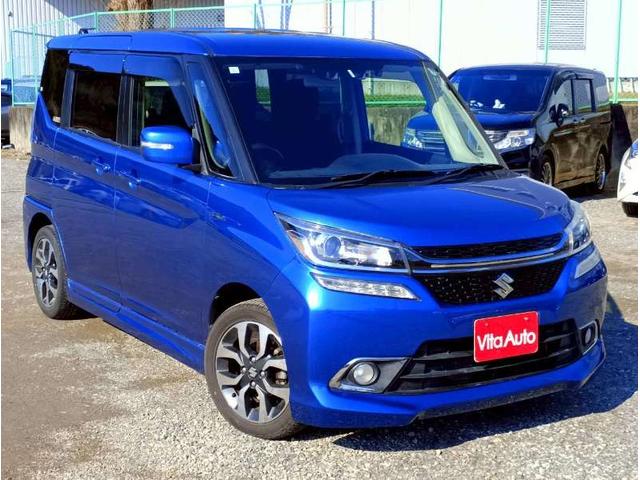 ソリオバンディット ハイブリッドＳＶ　メモリーナビ　フルセグＴＶ　リアカメラ　スマートキー　ＬＥＤヘッドライト　衝突軽減ブレーキ　両側パワスラ　前ドラレコ　シートヒーター　Ｂｌｕｅｔｏｏｔｈ　クルコン　純正１５インチアルミ　ＥＴＣ（2枚目）