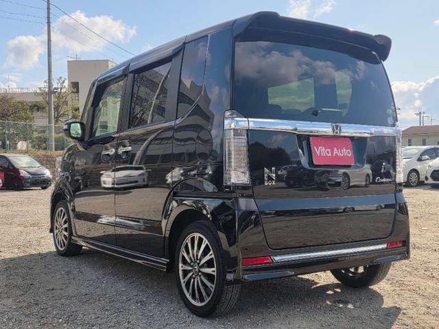 N-BOXカスタム G ターボSSパッケージ メモリーナビ フルセグTV リアカメラ フリップダウンモニター スマートキー HIDヘッドライト 衝突軽減ブレーキ 両側パワスラ Bluetooth 純正15インチアルミ ETC(9枚目)