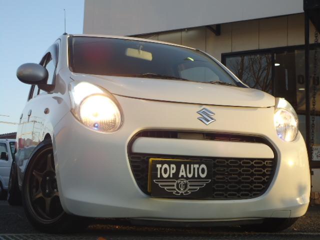 アルト Ｆ　５速ミッション　社外１５インチアルミ　ローダウン　社外マフラー　エアクリ　ナビ　ワンセグＴＶ　ＥＴＣ（18枚目）