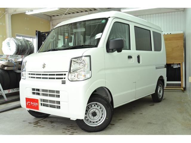 エブリイ ＰＡリミテッド　届け出済み未使用車　令和６年１２月登録　走行５キロ　保証継承付き　　パートタイム４ＷＤ　オートマ　キーレス　パワーウィンドウ　衝突軽減ブレーキ付き　エアコン　パワステ　ラジオ　両側スライドドア（4枚目）
