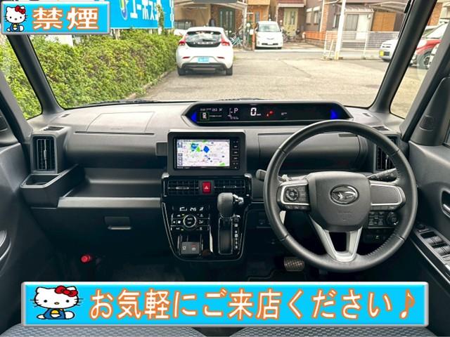 タント カスタムＲＳ　禁煙　外品ナビ（ＣＮ－ＨＥ０２ＷＤ）フルセグＴＶ　全周囲モニター　両側パワースライドドア　スマートキー　シートヒーター　衝突軽減　レーンキープ　ＥＴＣ（6枚目）
