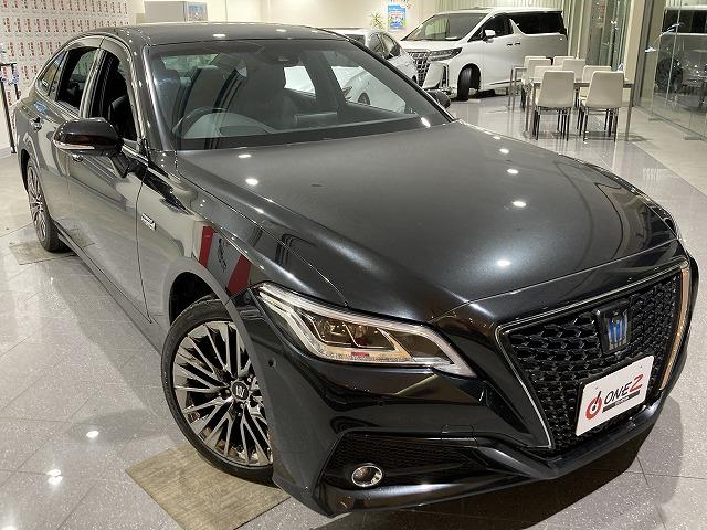 クラウンハイブリッド G-エグゼクティブ 禁煙車 パノラミックビューモニター AC100V トヨタセーフティセンス レーダークルーズ クリアランスソナー 黒本革エアシート メモリパワーシート 3眼LEDヘッドライト ブラインドスポットモニター(3枚目)