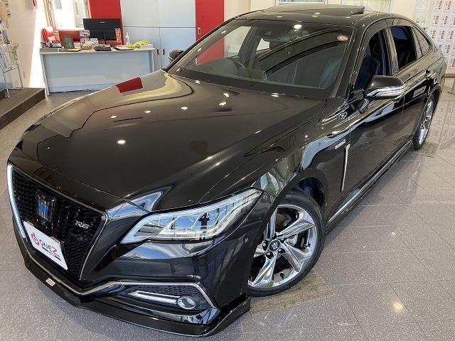 クラウンハイブリッド ＲＳアドバンス　禁煙車　トムス　ＴＲＤ　Ｍ’ｓ　サンルーフ　パノラミックビューモニター　トヨタセーフティセンス　プリクラッシュ　レーダークルーズ　クリアランスソナー　オートハイビーム　純正１８インチスパッタリングＡＷ（18枚目）