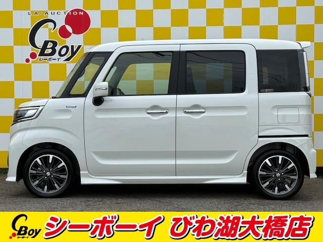 スペーシアカスタム ハイブリッドＸＳターボ　ワンオーナー　全方位カメラ　純正９インチナビ　両側パワスラ　フルセグ　シートヒーター　ハーフレザーシート　スズキセーフティサポート　ＨＵＤ（4枚目）