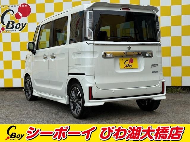 スペーシアカスタム ハイブリッドＸＳターボ　ワンオーナー　全方位カメラ　純正９インチナビ　両側パワスラ　フルセグ　シートヒーター　ハーフレザーシート　スズキセーフティサポート　ＨＵＤ（5枚目）