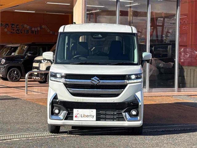 スペーシアカスタム ハイブリッドＧＳ　両側スライド・片側電動　クリアランスソナー　オートライト　スマートキー　アイドリングストップ　電動格納ミラー　シートヒーター　ベンチシート　ＣＶＴ　ＥＳＣ　アルミホイール（5枚目）