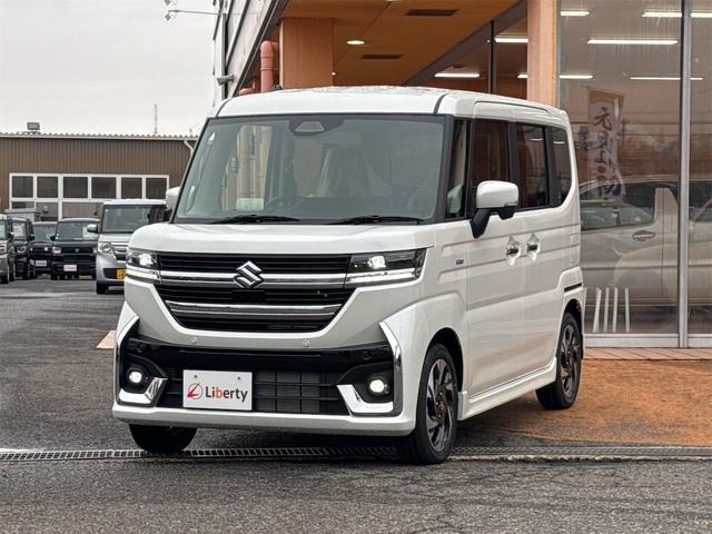 スペーシアカスタム ハイブリッドＸＳ　両側電動スライドドア　クリアランスソナー　オートクルーズコントロール　衝突被害軽減システム　オートライト　スマートキー　アイドリングストップ　電動格納ミラー　シートヒーター　ベンチシート　ＣＶＴ（6枚目）