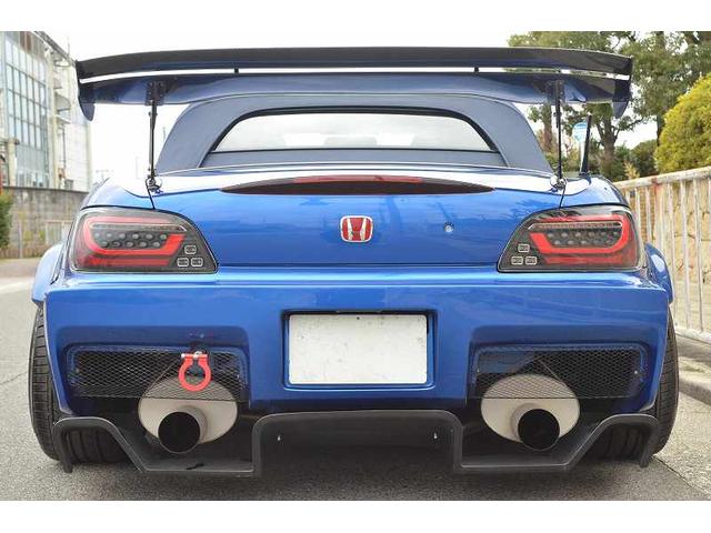 S2000 タイプV 後期型2.2Lモデル WIDEボディー キャタ マフラー 車高調 MUGEN5ポイントロールケージ(8枚目)