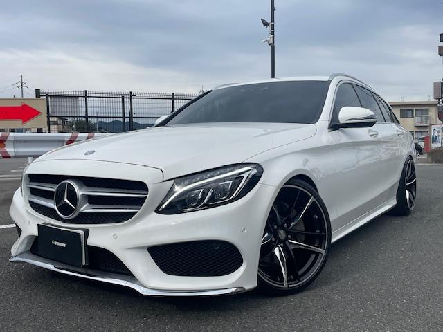 Cクラスステーションワゴン C220d ステーションワゴン スポーツ本革仕様 黒革シート/ナビ&TV/バックカメラ/ETC/ドラレコ/ローダウン/スープラ純正19インチアルミ(2枚目)