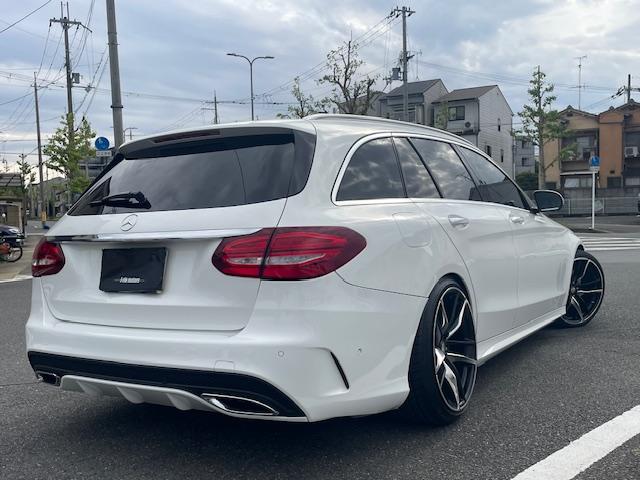 Cクラスステーションワゴン C220d ステーションワゴン スポーツ本革仕様 黒革シート/ナビ&TV/バックカメラ/ETC/ドラレコ/ローダウン/スープラ純正19インチアルミ(3枚目)