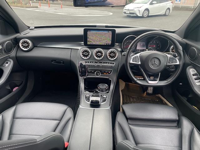 Cクラスステーションワゴン C220d ステーションワゴン スポーツ本革仕様 黒革シート/ナビ&TV/バックカメラ/ETC/ドラレコ/ローダウン/スープラ純正19インチアルミ(6枚目)