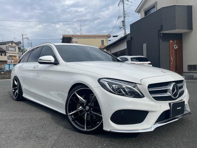 Cクラスステーションワゴン C220d ステーションワゴン スポーツ本革仕様 黒革シート/ナビ&TV/バックカメラ/ETC/ドラレコ/ローダウン/スープラ純正19インチアルミ(7枚目)