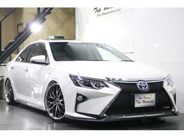 ハイブリッド Gパッケージ サンルーフ 後期スピンドルエアロバンパー 車高調 新品19インチアルミ 新品カスタムヘッドライト エンジンスターター バックカメラ ナビ 地デジTV スマートキー ETC パワーシート HIDライト(72枚目)