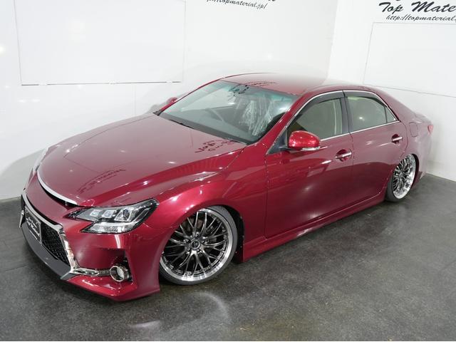 マークX 250G 全国保証 後期 純正レッドメタリック 前後G´s仕様 新品車高調 3眼シーケンシャルウィンカーヘッドライト 新品19アルミ 走行4万km ナビ 地デジ スマートキー 4本出しマフラーカッター(13枚目)