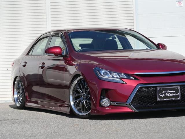 マークX 250G 全国保証 後期 純正レッドメタリック 前後G´s仕様 新品車高調 3眼シーケンシャルウィンカーヘッドライト 新品19アルミ 走行4万km ナビ 地デジ スマートキー 4本出しマフラーカッター(26枚目)