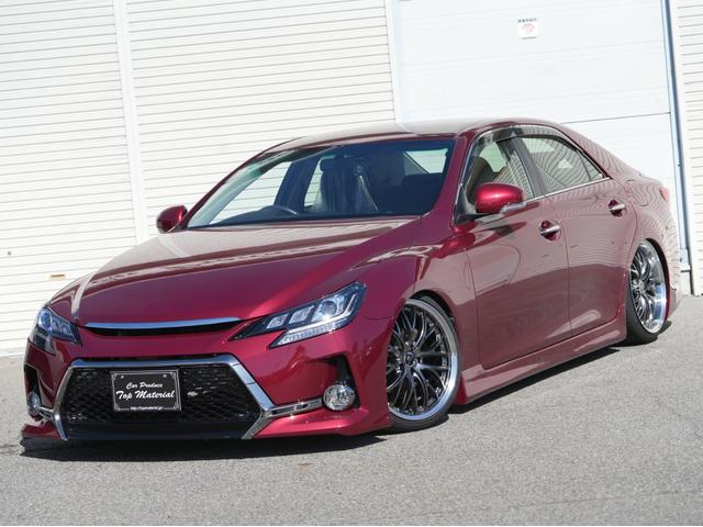 マークX 250G 全国保証 後期 純正レッドメタリック 前後G´s仕様 新品車高調 3眼シーケンシャルウィンカーヘッドライト 新品19アルミ 走行4万km ナビ 地デジ スマートキー 4本出しマフラーカッター(38枚目)