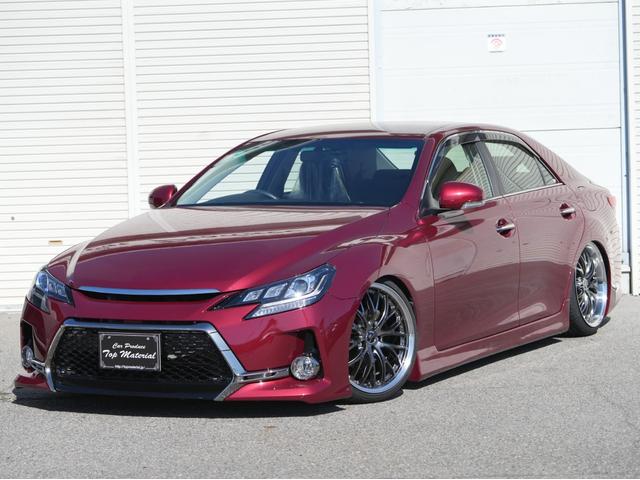 マークX 250G 全国保証 後期 純正レッドメタリック 前後G´s仕様 新品車高調 3眼シーケンシャルウィンカーヘッドライト 新品19アルミ 走行4万km ナビ 地デジ スマートキー 4本出しマフラーカッター(60枚目)